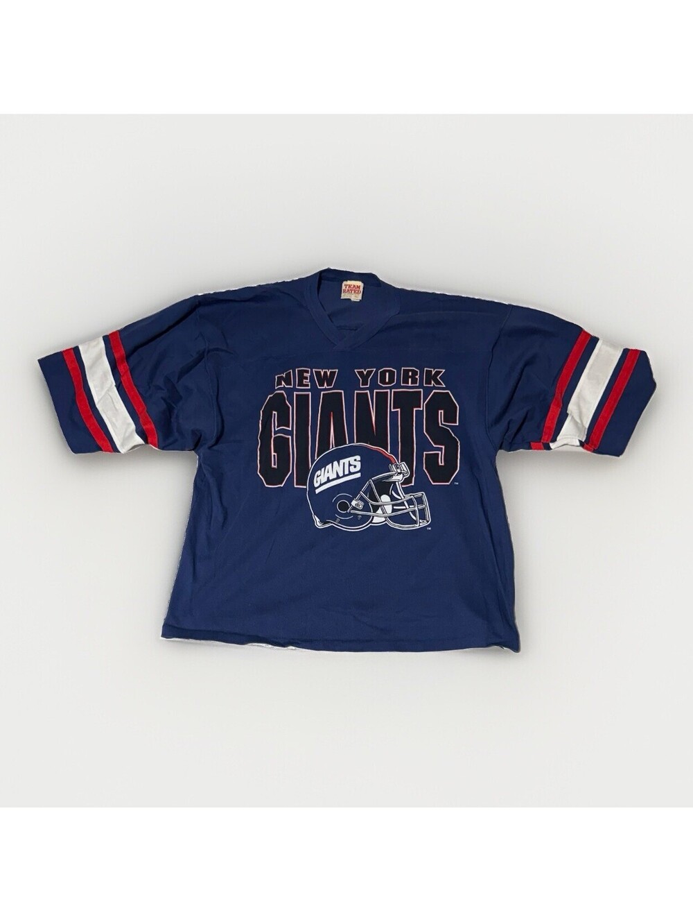 Vintage Logo Team Rated New York Giants Navy And White Jersey Style Tee- Size XL